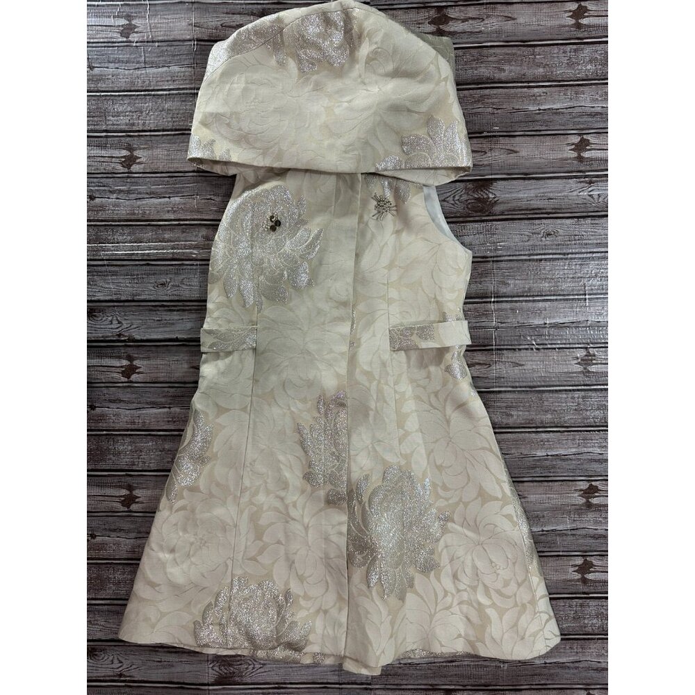 Jules Tournier hooded brocade Dress Sz 32" RARE made in France Vintage